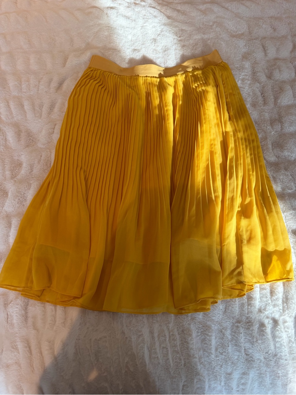 Sunshine Yellow Pleated Circle Skirt